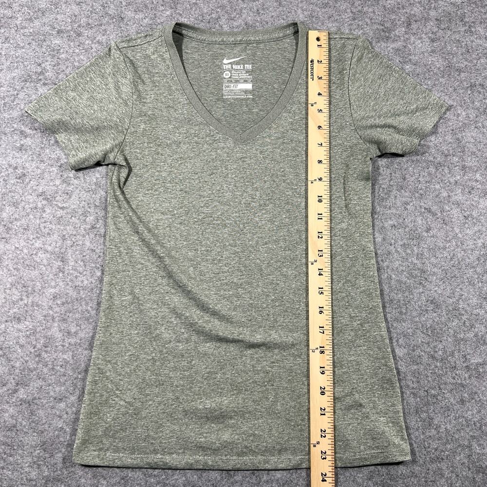Nike Dri Fit Legend Training T Shirt Womens XS Heather Gray Short Sleeve V Neck - Picture 6 of 7